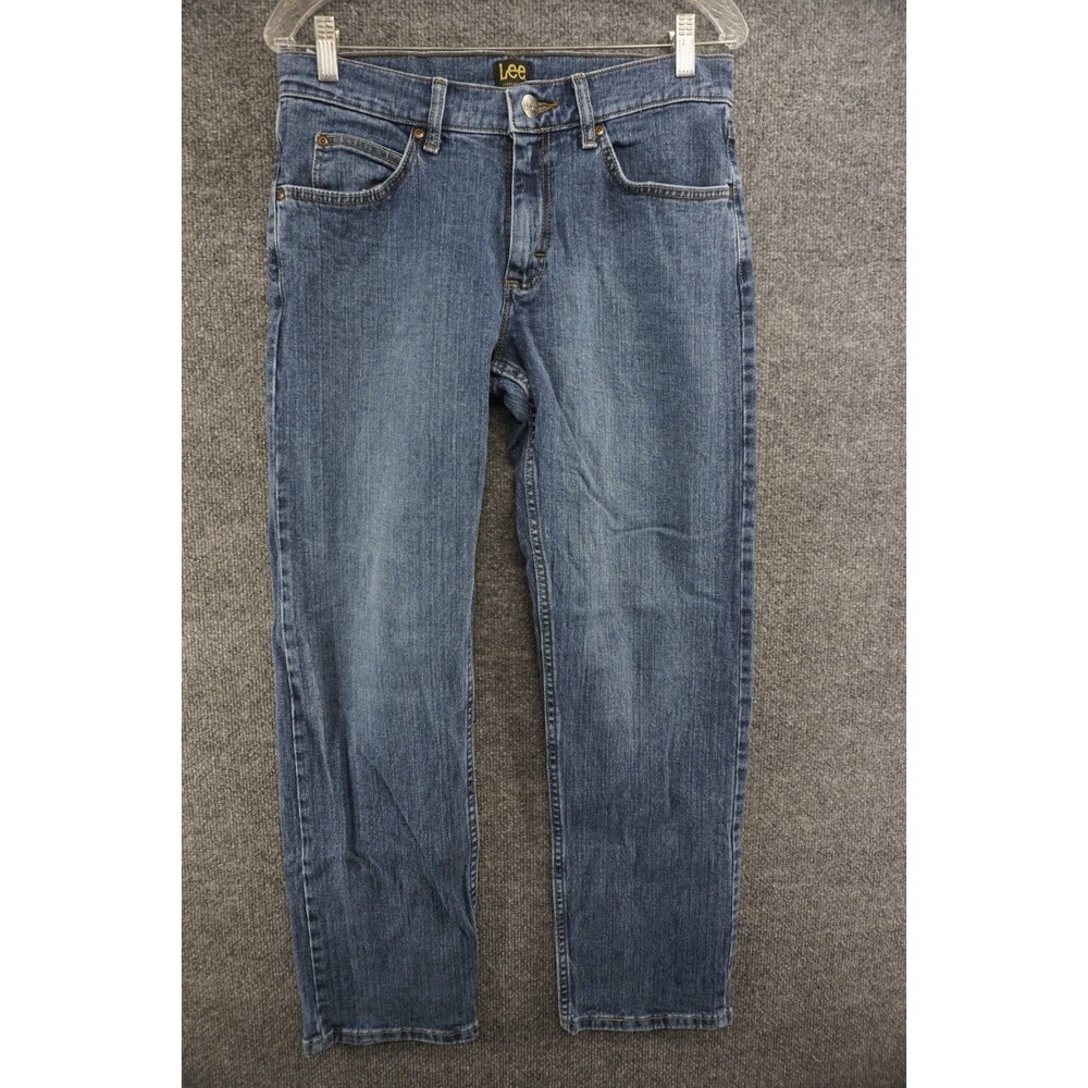 Lee Jeans Mens 30x30 Straight Leg Medium Wash Denim Blue